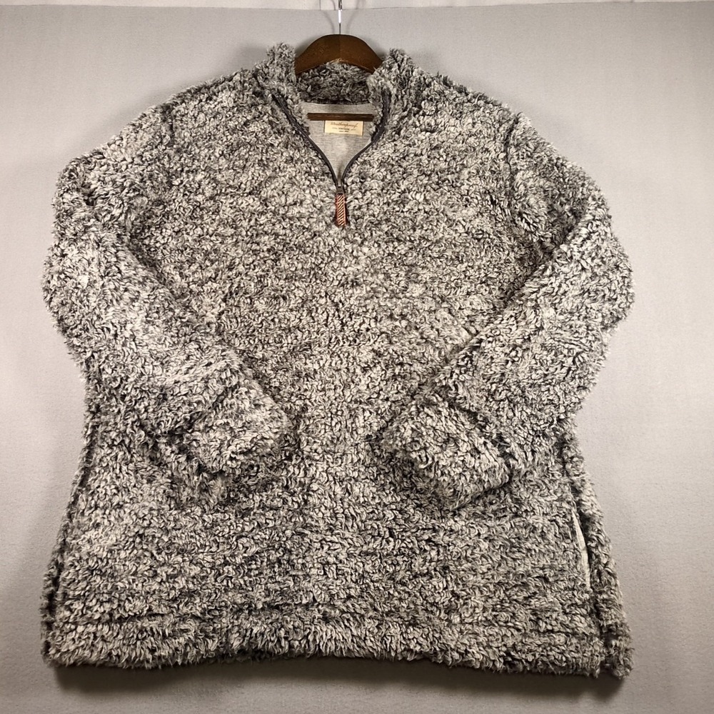 Weatherproof Vintage Women's XXL Frosty Tipped Sherpa 1/4 Zip Pullover Lined